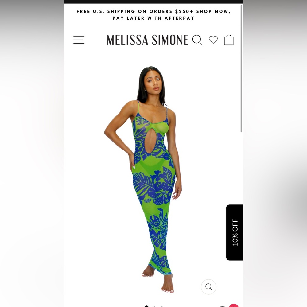 Melissa Simone Green & Blue Mesh Dress